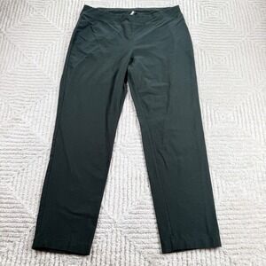 Eileen Fisher Straight Leg Pants Womens PM Midnight Green Stretch Petite Luxury